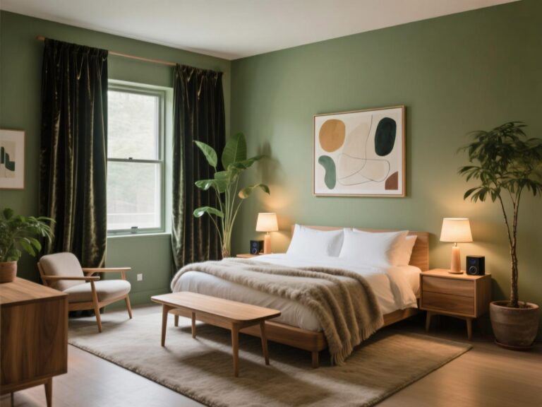 Olive Green Master Bedrooms Decor