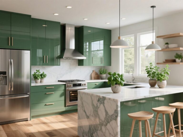 Kitchen with Green Cabinets Ideas