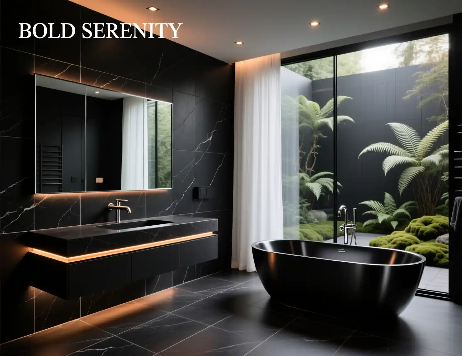 Black Bathroom Interior