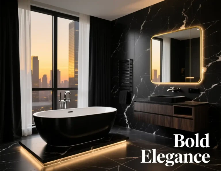 Black Bathroom Interior