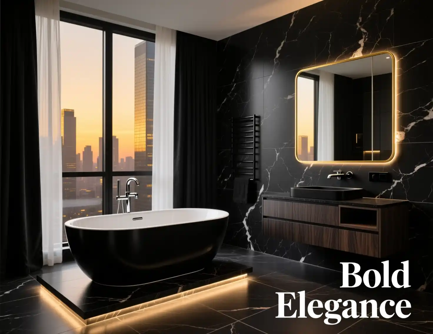 Black Bathroom Interior
