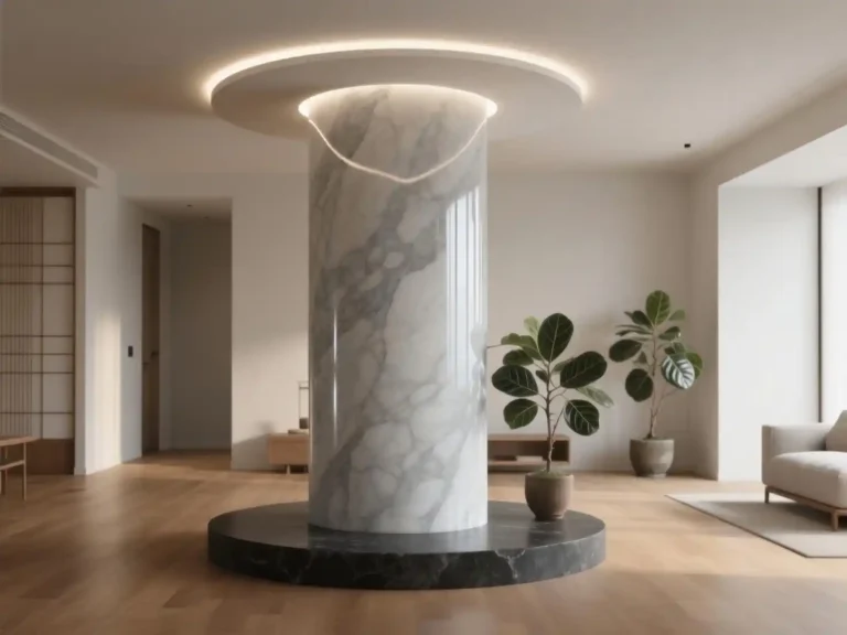 Elegant Arcs: Round Pillar Design Interior Ideas