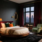 Dark Bedroom Interior