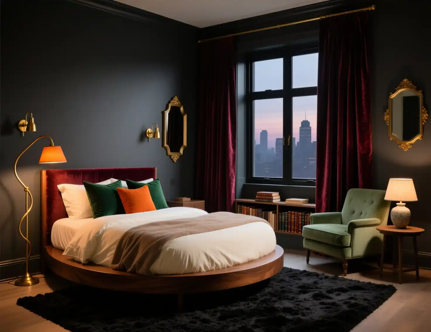 Dark Bedroom Interior
