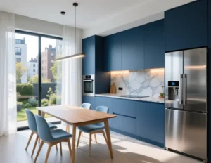 Blue Kitchen Interior