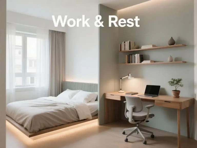 Bedroom with Study Table Interior Design