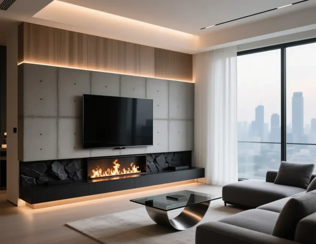 Fireplace TV Wall Modern Interior Design