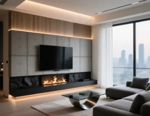 Fireplace TV Wall Modern Interior Design