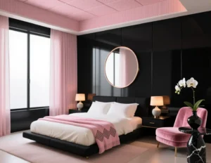 Black and Pink Room Decor Bedroom