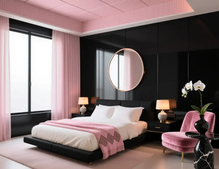 Black and Pink Room Decor Bedroom